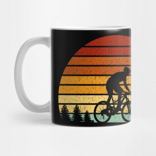 Vintage Sunset Mountain Biking Gift For Mountain Bikers Mug